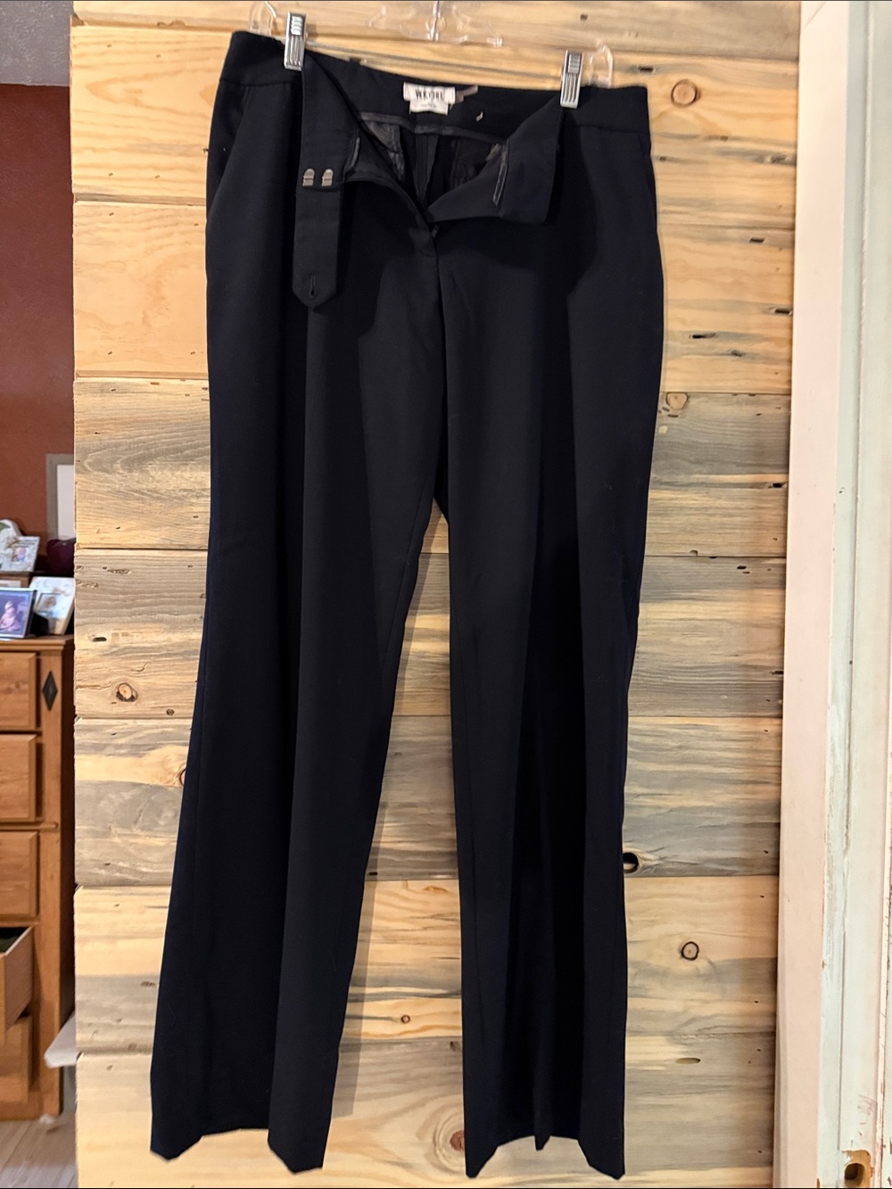 Women's Navy Blue Tailored Straight-Leg Trousers